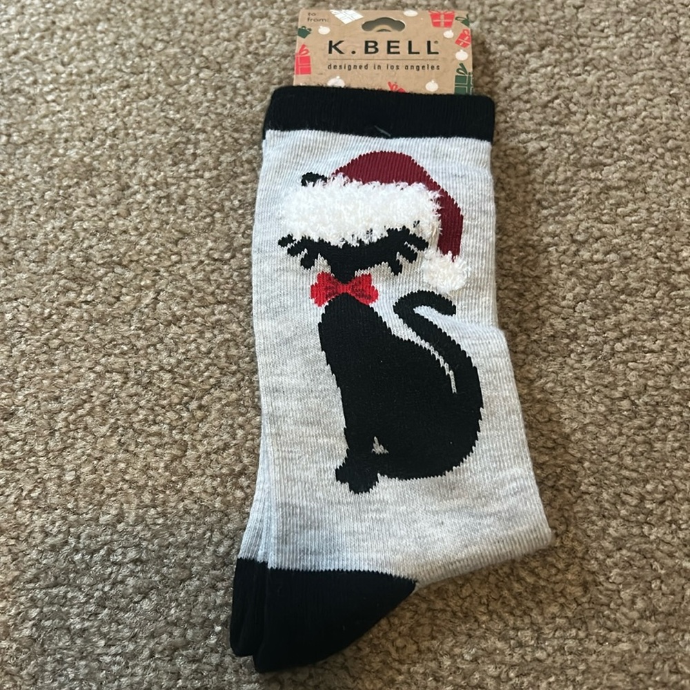 NWT Black Cat Grey socks